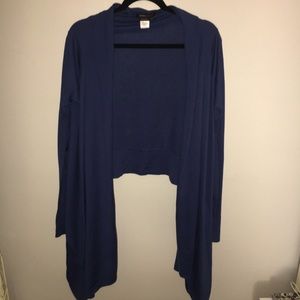 BCBG MAXAZRIA navy blue silk blend knit cardigan